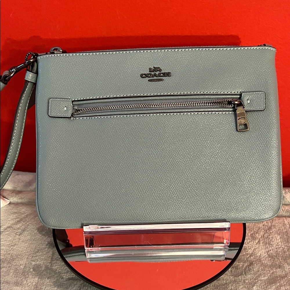 Coach Blue Leather Wristlet